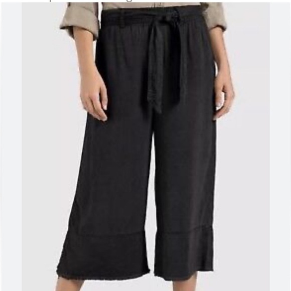 Cloth and Stone Marcell Culotte Pants Tencel Chambray High Rise Pull On Grey - Picture 1 of 15